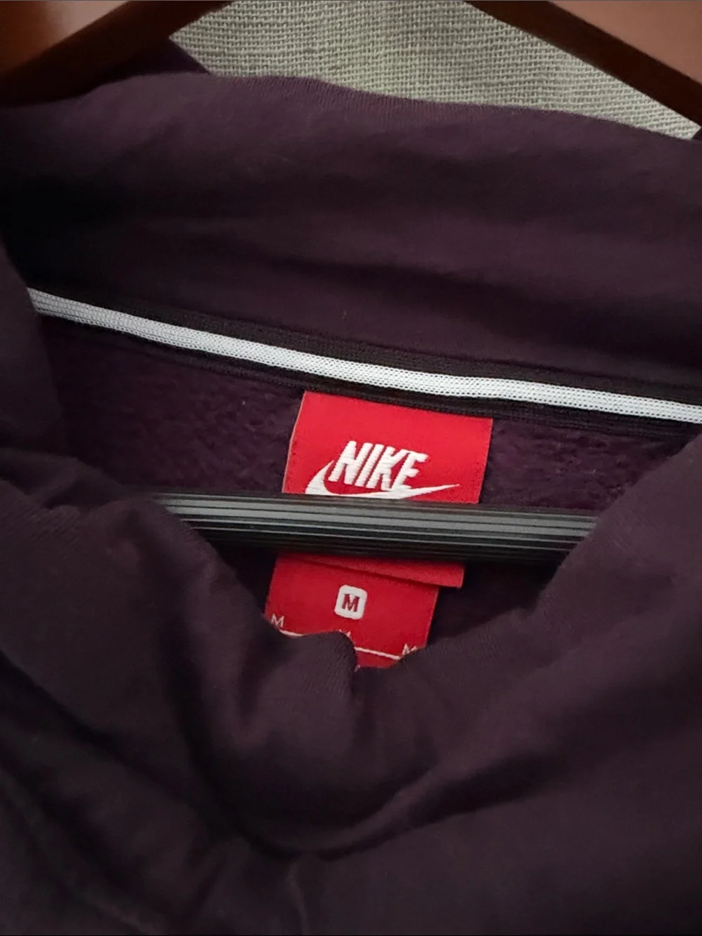 Nike Hoodie in Deep Plum with White Speckled Logo